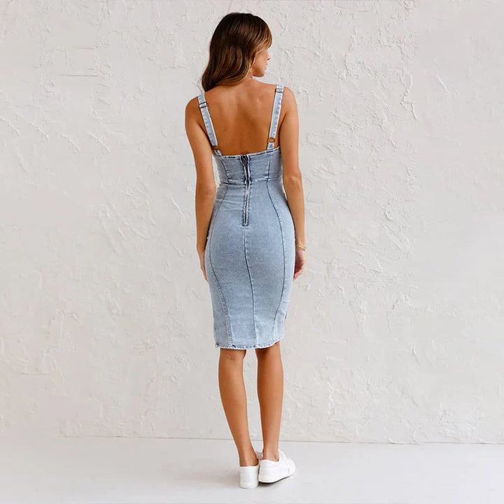 Lenoir™ | Robe Camisole Moulante en Denim